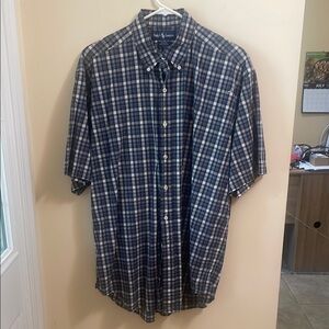 Polo by Ralph Lauren Men's Navy and White Checkered Shirt